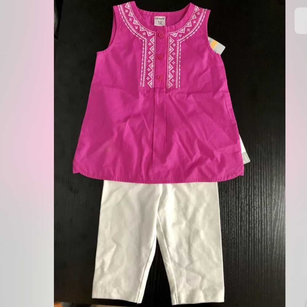 Carter’s Top & Leggings Outfit 12 M Kid Baby Girl